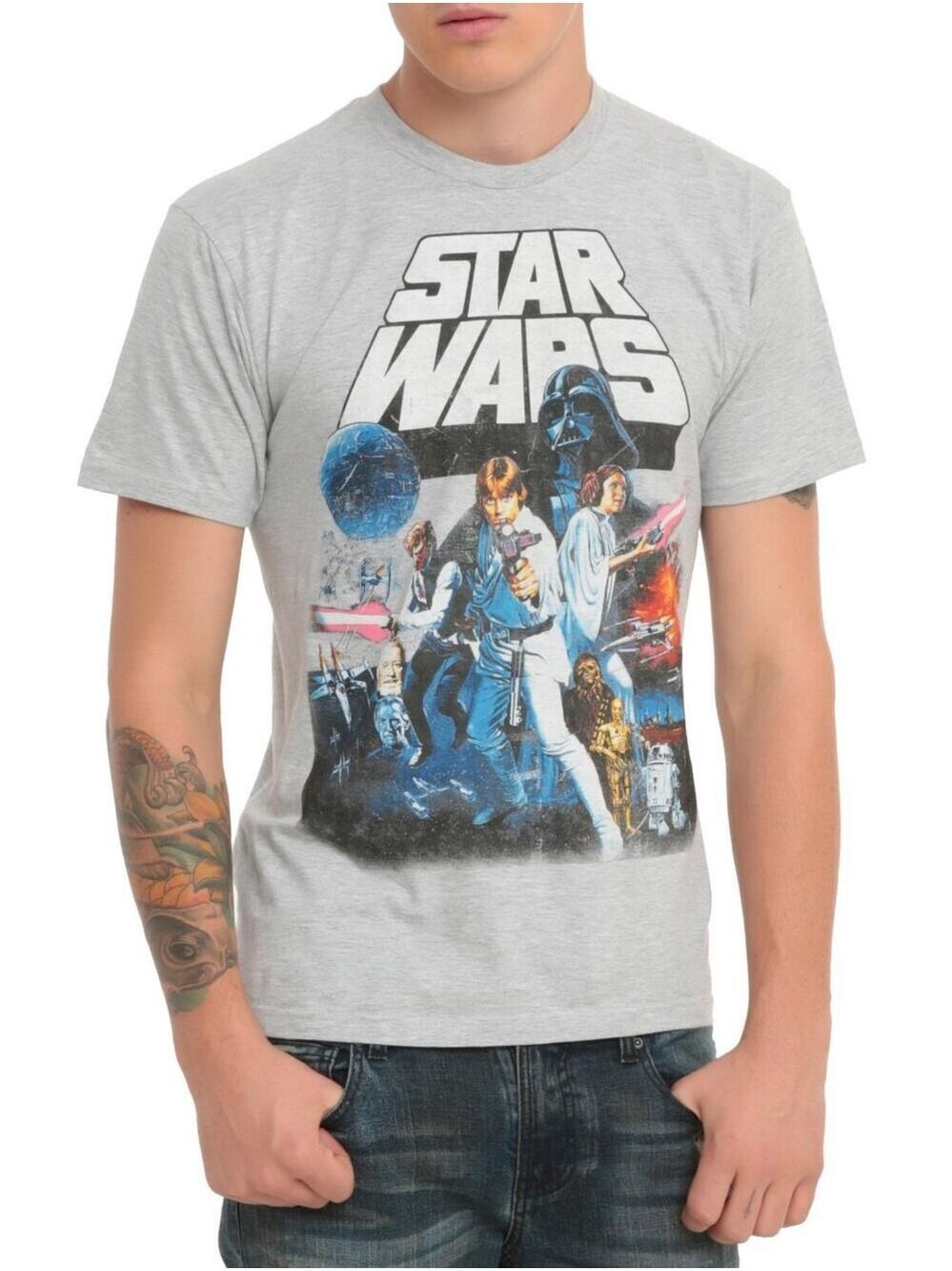 Star Wars A New Hope Graphic T-Shirt Heather Grey Medium